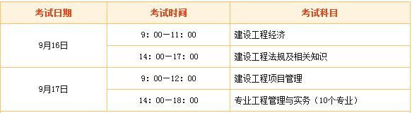 福建2018年一級(jí)建造師考試時(shí)間是什么時(shí)候？